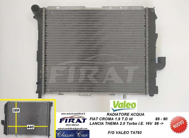 RADIATORE ACQUA FIAT CROMA 1900 ID LANCIA THEMA 2000 (TA793)